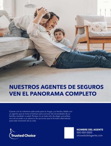 Full page ad with father and two kids