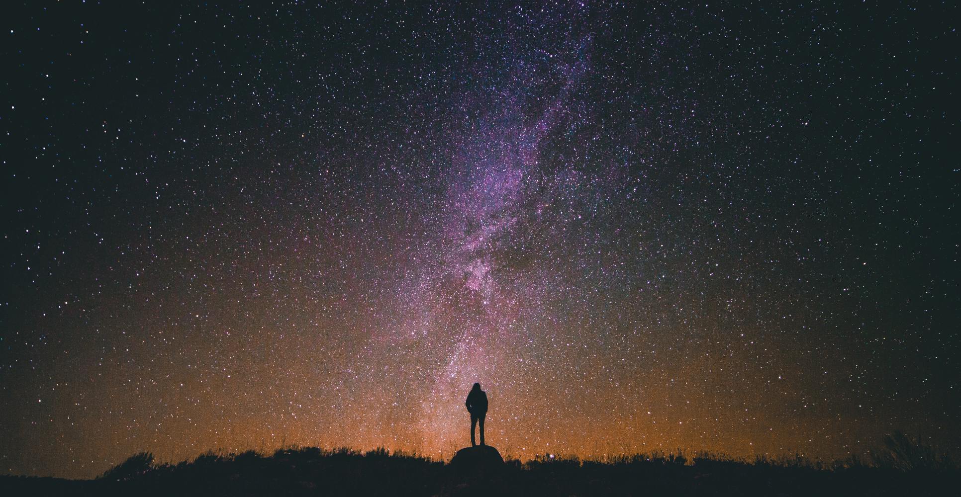 Person looking at starry sky